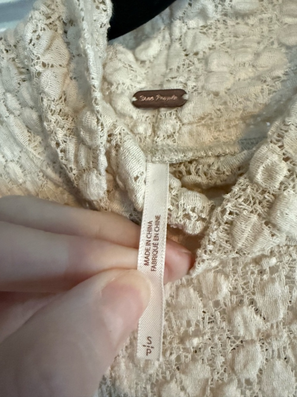 Free People Cream Lace Knit Maxi Dress - Picture 5 of 5